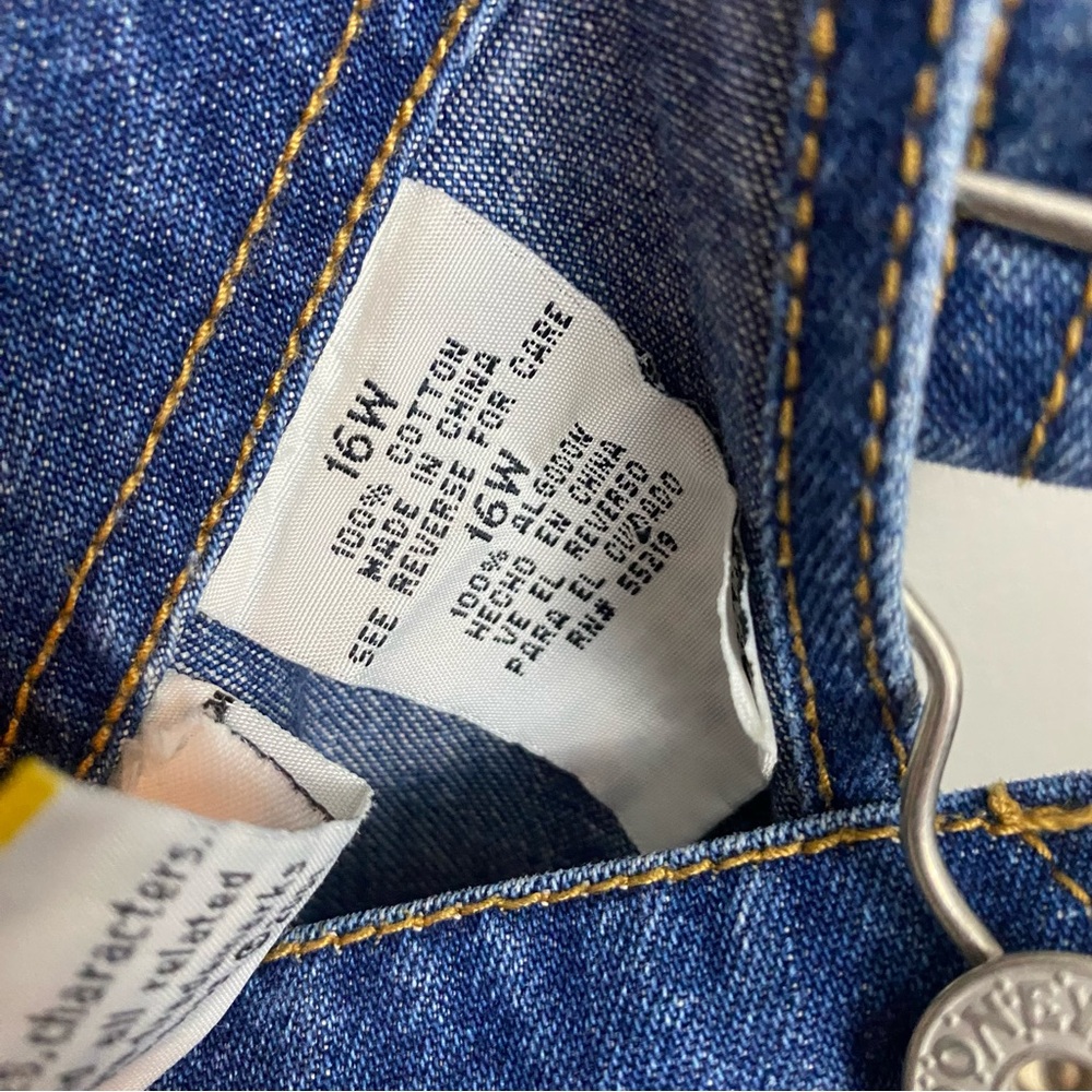 Looney Tunes Vintage Denim Short Overalls Tweety Bird Cartoon Embroidery 16W - Picture 12 of 14